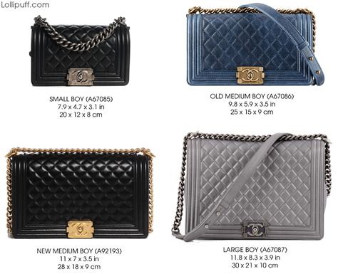 chanel le.boy|Chanel boy different sizes.